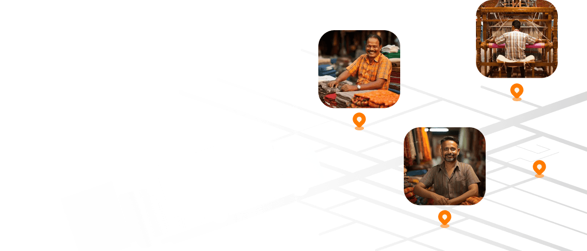 Image showing trucks on highway delivering products to happy shop keepers